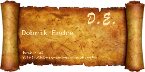 Dobrik Endre névjegykártya